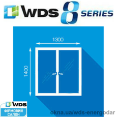 Пластиковое окно, размер 1300 х 1400мм 2 с, профильная система WDS 8 series - 82мм, энергосберегающий стеклопакет 44мм 4i-16Ar-4-16Ar-4sol. Фурнитура окна Axor K-3 + микропроветривание. ПВХ окна в кухню, спальню, детскую. Энергоэффективные стеклопаке